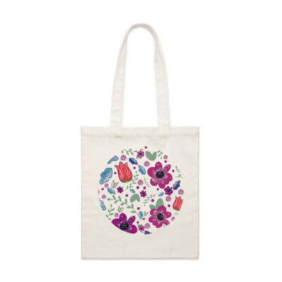 Round Floral Tote Bag Thumbnail